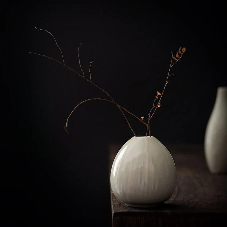 Classic White Ceramic Table Vase